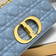 Dior Small Caro Bag Blue Gold 21x13x8cm - 3