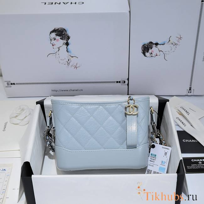 Chanel Small Gabrielle Hobo Light Blue 20cm - 1