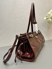 Prada Medium Leather Handbag Dark Brown 32x15.5x12cm - 3