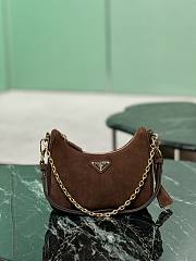 Prada Re-Edition Suede Mini Bag Cocoa Brown 22x18x6cm - 1