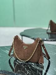 Prada Re-Edition Suede Mini Bag Cocoa Brown 22x18x6cm - 4