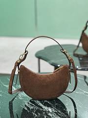 Prada Arqué Suede Shoulder Bag Cocoa Brown 22.5x18x5x6cm - 3