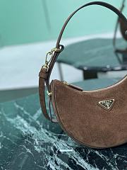 Prada Arqué Suede Shoulder Bag Cocoa Brown 22.5x18x5x6cm - 4