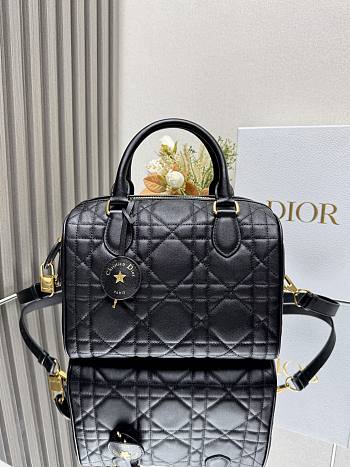 Dior Groove 25 Bag Black Macrocannage Calfskin 25 x 19 x 16 cm