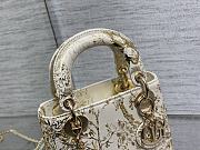 Dior Lady Bag White Calfskin Printed Bead D’Hiver 17cm - 6