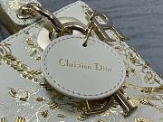 Dior Lady Bag White Calfskin Printed Bead D’Hiver 17cm - 5