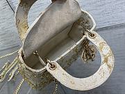 Dior Lady Bag White Calfskin Printed Bead D’Hiver 17cm - 4