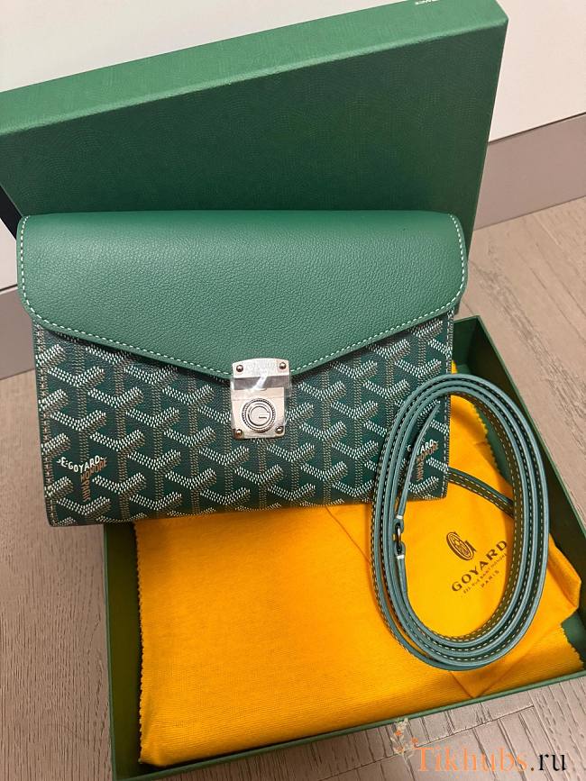 Goyard Goyardine Green Chypre Wallet-Pouch 21cm - 1