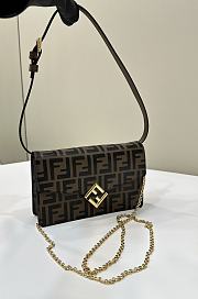 Fendi FF Diamonds Wallet On Chain Brown 21x13.5x5cm - 2