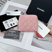 Chanel Card Holder Pink Caviar Gold 11x9.5x1.5cm - 1