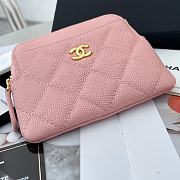 Chanel Card Holder Pink Caviar Gold 11x9.5x1.5cm - 3