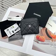 Chanel Card Holder Black Caviar Silver 11x9.5x1.5cm - 1