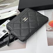 Chanel Card Holder Black Caviar Silver 11x9.5x1.5cm - 2