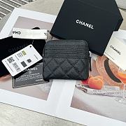 Chanel Card Holder Black Caviar Silver 11x9.5x1.5cm - 3