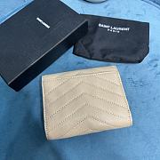 YSL Small Envelope Wallet Beige Gold 13x9x3cm - 4