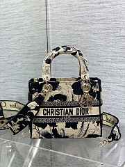 Dior Medium Lady D-Lite Bag Beige Black Fleurs Mystiques 24cm - 1