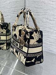 Dior Medium Lady D-Lite Bag Beige Black Fleurs Mystiques 24cm - 6