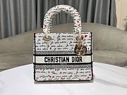 Dior Dioramour Medium Lady D-Lite Bag White Black Red 24cm - 1