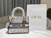 Dior Dioramour Medium Lady D-Lite Bag White Black Red 24cm - 5