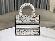 Dior Dioramour Medium Lady D-Lite Bag White Black Red 24cm - 4