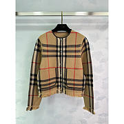 Burberry Vintage-Check Bouclé Collarless Jacket - 1