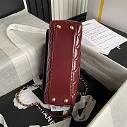 Chanel Coco Handle Bag Red Wine Lambskin Gold 23cm - 5