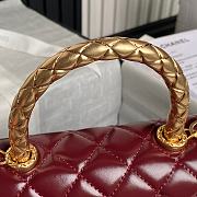 Chanel Coco Handle Bag Red Wine Lambskin Gold 23cm - 3