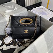 Chanel Clutch Lambskin Gold Plated Metal Black 25x19x3cm - 1