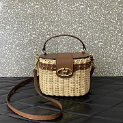 Valentino Vlogo Signature Wicker Vanity Bag Tan 19x13.5x13cm - 1