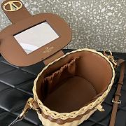 Valentino Vlogo Signature Wicker Vanity Bag Tan 19x13.5x13cm - 6