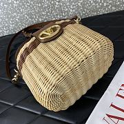 Valentino Vlogo Signature Wicker Vanity Bag Tan 19x13.5x13cm - 2