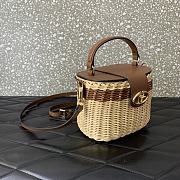 Valentino Vlogo Signature Wicker Vanity Bag Tan 19x13.5x13cm - 4