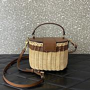 Valentino Vlogo Signature Wicker Vanity Bag Tan 19x13.5x13cm - 3