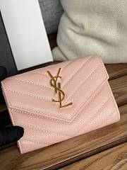 YSL Wallet Card Holder Pink Caviar Gold 13x9x3cm - 3