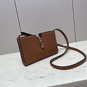 Celine Mini Crossbody Bag Tan 18x12x3.5cm - 5