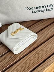 YSL Small Envelope Wallet White Gold 13x9x3cm - 4