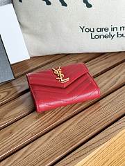 YSL Small Envelope Wallet Red Gold 13x9x3cm - 2