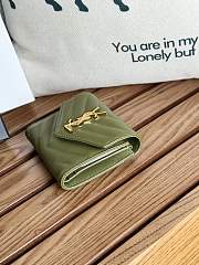 YSL Small Envelope Wallet Green Gold 13x9x3cm - 5