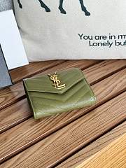 YSL Small Envelope Wallet Green Gold 13x9x3cm - 3