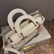 Dior Small Lady D-joy White Patent 22cm - 2