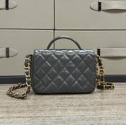 Chanel 24A Handle Flap Bag Grey Gold Lambskin 19cm - 2