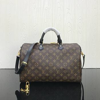 Louis Vuitton LV Speedy Monogram Black Handle 35cm