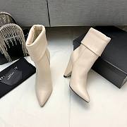 YSL Ankle White Boots Heel 9cm - 5