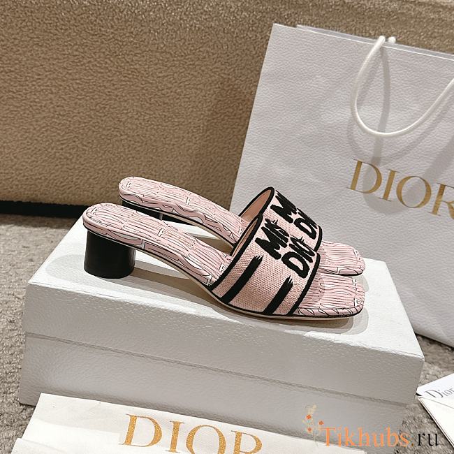 Dior Dway Heeled Slide Pale Pink Heel 3.5cm - 1