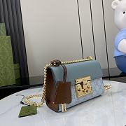 Gucci Padlock Small Shoulder Bag Blue 20x12x8cm - 6
