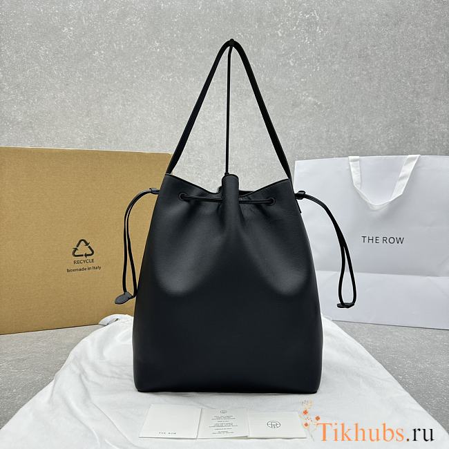 The Row Black Belvedere Leather Bucket Bag 30x37x18cm - 1