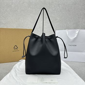 The Row Black Belvedere Leather Bucket Bag 30x37x18cm