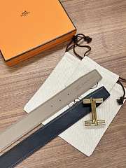 Hermes Black Grey Belt 3.8cm - 2