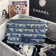 Chanel Medium Flap Bag Denim Silver 25cm - 1