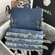 Chanel Medium Flap Bag Denim Silver 25cm - 5